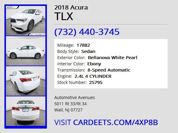 2018 Acura TLX, Bellanova White Pearl - cars & trucks - by dealer -... for sale in Wall, NJ – photo 22