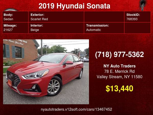 2019 Hyundai Sonata SE 2.4L - cars & trucks - by dealer - vehicle... for sale in Valley Stream, NY – photo 24