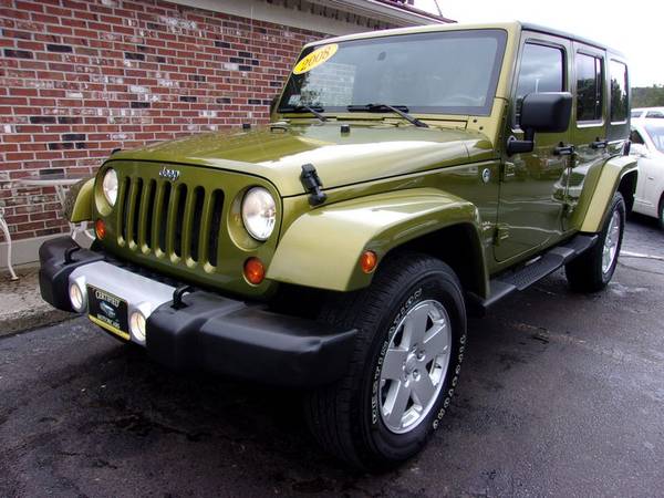 2008 Jeep Wrangler Unlimited Sahara 4x4, 127k Miles, Auto, Green, Nice for sale in Franklin, VT – photo 7