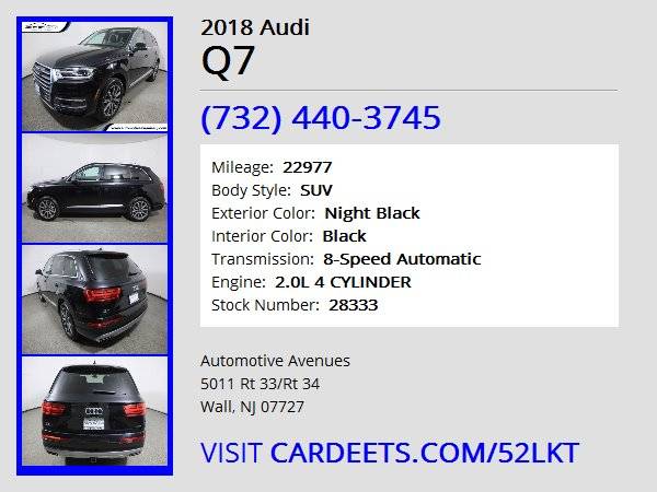 2018 Audi Q7, Night Black - - by dealer - vehicle for sale in Wall, NJ – photo 22