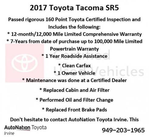 2017 Toyota Tacoma TRD Sport SKU:HM006162 Double Cab for sale in Irvine, CA – photo 5