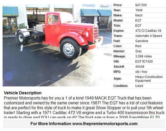 1949 Mack EQT Custom Build truck - cars & trucks - by dealer -... for sale in Vancouver, OR – photo 2