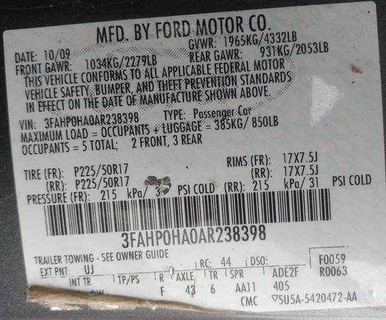 2010 Ford Fusion 5 Sp. Loaded 224000 MI. Decent Inspected - cars &... for sale in Rochester , NY – photo 20
