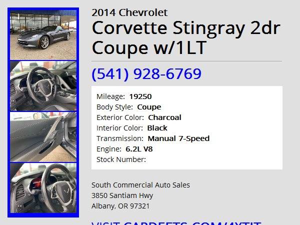 2014 Chevrolet Corvette Stingray 2dr Coupe w/1LT - cars & trucks -... for sale in Albany, OR – photo 22