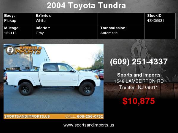 2004 Toyota Tundra SR5 Double Cab 4WD for sale in Trenton, NJ – photo 2