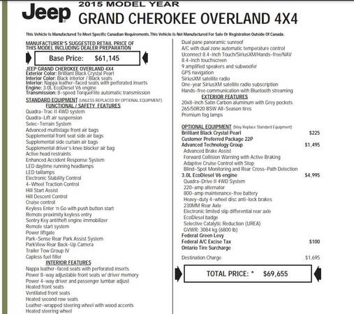 2015 Jeep Grand Cherokee Overland 1 Owner Clean CARFAX Diesel Loaded... for sale in Columbus, OH – photo 19