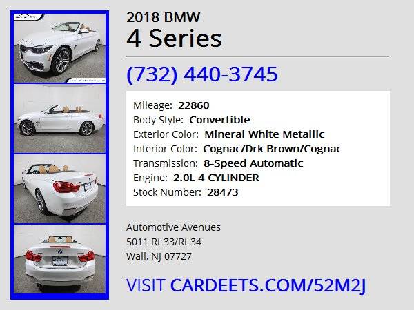 2018 BMW 4 Series, Mineral White Metallic - - by for sale in Wall, NJ – photo 22