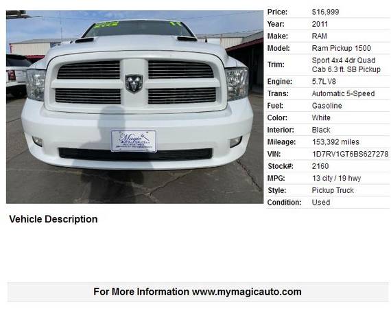 ! Sunroof 2011 RAM 1500 Sport ! - - by dealer for sale in Nampa, ID – photo 2