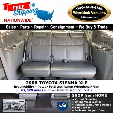 2008 Toyota Sienna XLE Wheelchair Van BraunAbility - Power Fold Out... for sale in LAGUNA HILLS, OR – photo 15