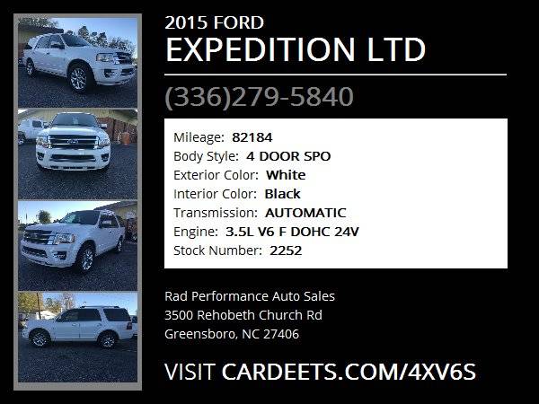 2015 FORD EXPEDITION LTD - cars & trucks - by dealer - vehicle... for sale in Greensboro, NC – photo 22