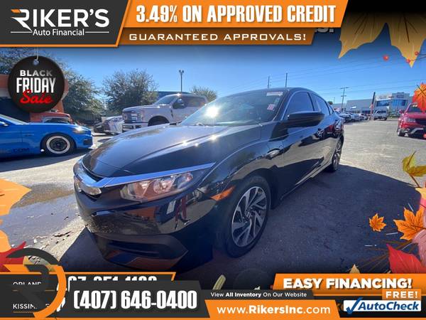 $199/mo - 2017 Honda Civic EX - 100 Approved! - cars & trucks - by... for sale in Kissimmee, FL