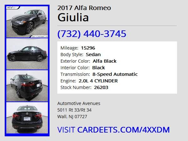 2017 Alfa Romeo Giulia, Alfa Black - cars & trucks - by dealer -... for sale in Wall, NJ – photo 22