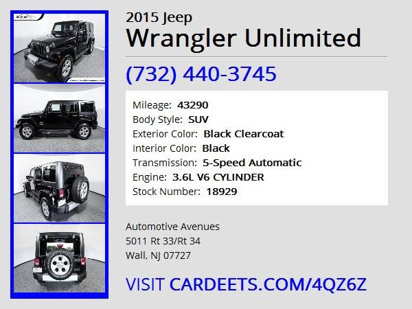 2015 Jeep Wrangler Unlimited, Black Clearcoat for sale in Wall, NJ – photo 22