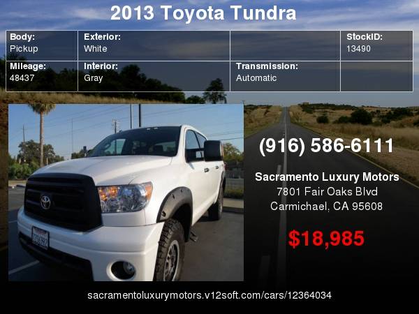 2013 Toyota Tundra Grade 4x4 4dr CrewMax Cab Pickup SB (5.7L V8) * NO for sale in Carmichael, CA – photo 23