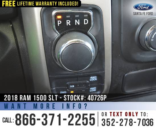2018 RAM 1500 SLT 4WD *** Touchscreen, SIRIUS, Backup Camera *** -... for sale in Alachua, FL – photo 13