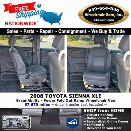 2008 Toyota Sienna XLE Wheelchair Van BraunAbility - Power Fold Out... for sale in LAGUNA HILLS, OR – photo 13