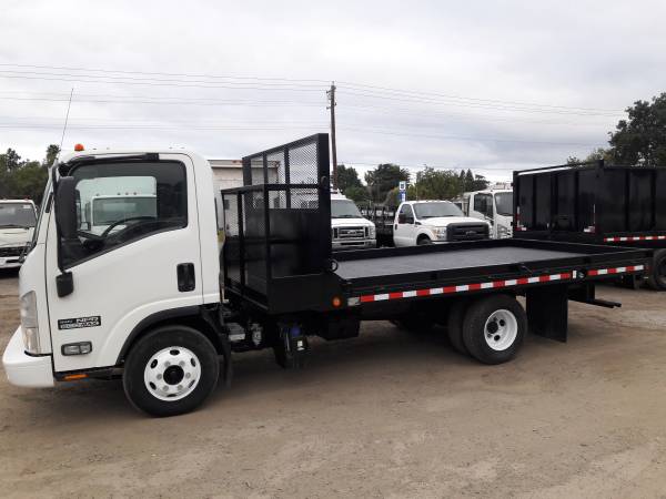 2014 ISUZU NPR 14 FEET FLATBED LOW MILES 66460 - - by for sale in San Jose, OR – photo 3