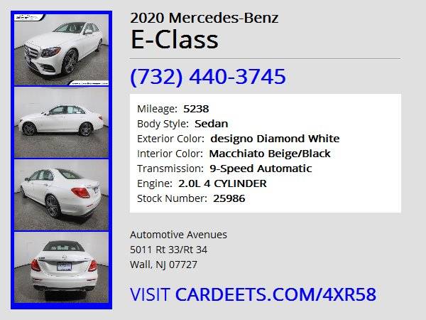 2020 Mercedes-Benz E-Class, designo Diamond White for sale in Wall, NJ – photo 22