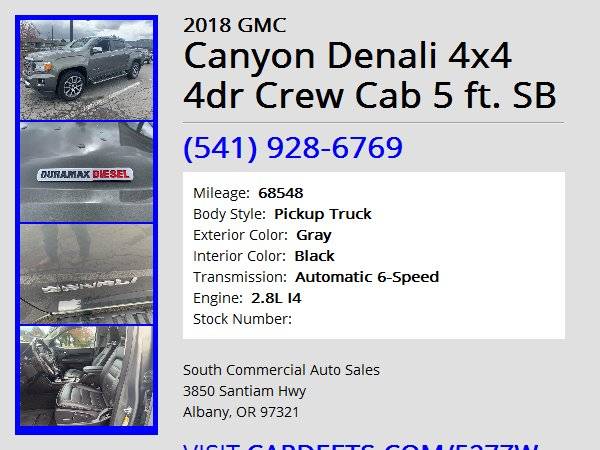 2018 GMC Canyon Denali 4x4 - - by dealer - vehicle for sale in Albany, OR – photo 13