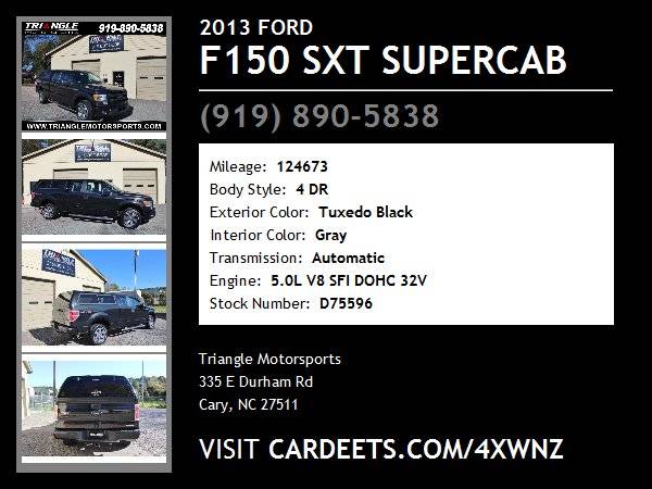 2013 FORD F150 SXT SUPERCAB!!! Tuxedo Black Beauty!!! WOW!!! - cars... for sale in Cary, NC – photo 24