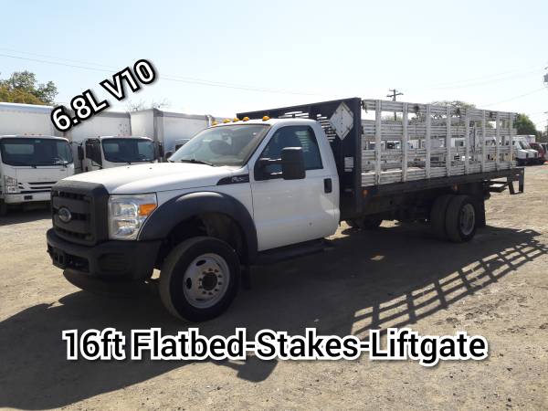 2018 FORD F550 16ft STAKE FLATBED WITH LIFTGATE 6 8L V10 MILES for sale in San Jose, CA – photo 2