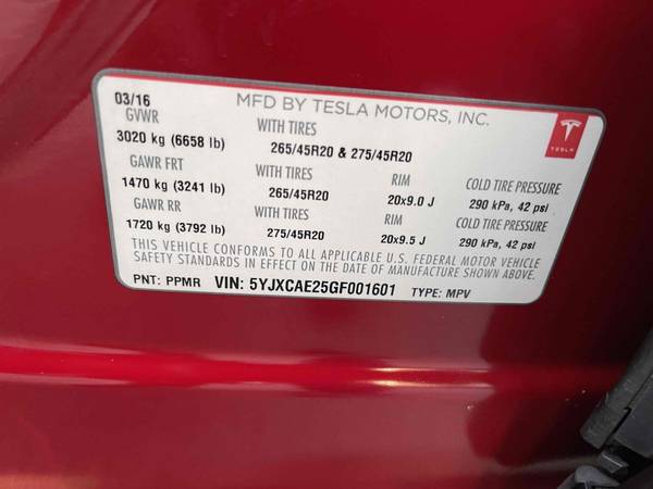 2016 Tesla Model X 90D X 90D AWD Free Supercharging Autopilot 7 for sale in Walpole, RI – photo 16