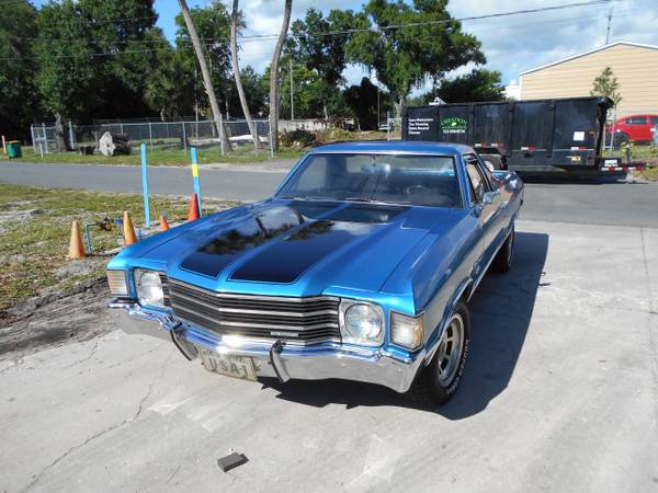 1972 Chevrolet El Camino/Excellent Condition/No Rust/Factory A/C for sale in Palm Bay, FL – photo 2