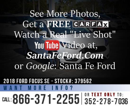 2018 FORD FOCUS SE *** Tinted, Backup Camera, SYNC *** for sale in Alachua, FL – photo 24