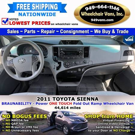 2011 Toyota Sienna LE Wheelchair Van BraunAbility - Power Fold Out for sale in LAGUNA HILLS, OR – photo 11