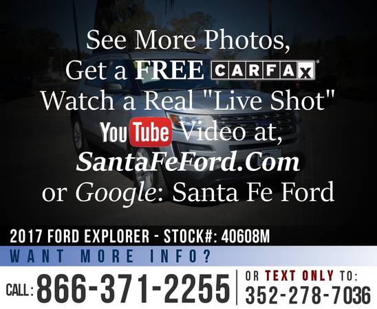 17 Ford Explorer 3rd Row, Bluetooth, Backup Camera, SiriusXM for sale in Alachua, FL – photo 7
