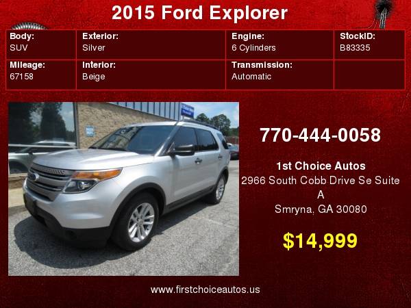 2015 Ford Explorer FWD 4dr Base for sale in Smryna, GA – photo 5