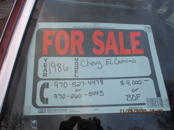 1986 Chevrolet El Camino - cars & trucks - by owner - vehicle... for sale in Paonia, CO – photo 2