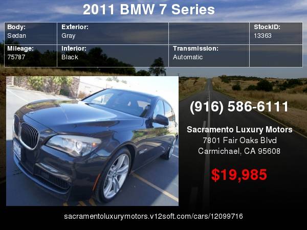 2011 BMW 7 Series 750Li M PKG ONLY 75K MILES LOADED WARRANTY * NO... for sale in Carmichael, CA – photo 22