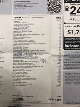 2017 Porsche 911 Targa 4S **$176K MSRP** Miami Blue 6K Miles for sale in Sioux Falls, MN – photo 24