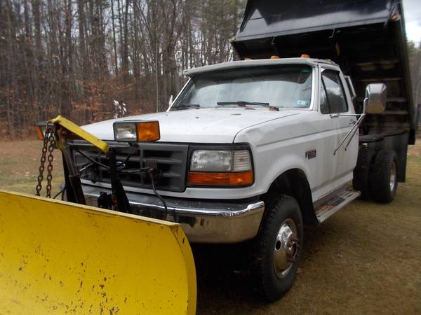 F350 4x4 diesel dump w/ plow - cars & trucks - by owner - vehicle... for sale in Bennington, NH – photo 2