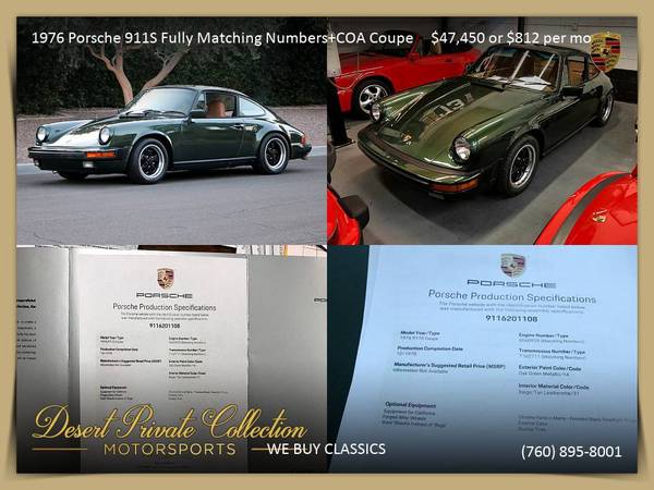 Stunning 1968 Porsche Targa 912 SWB *COA* Rare Matching Numbers... for sale in Palm Desert, NY – photo 15