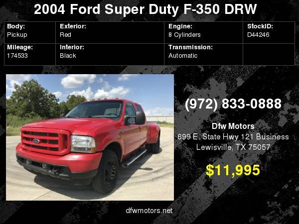 2004 Ford Super Duty F-350 XLT 4WD Dually Diesel for sale in Lewisville, TX – photo 24