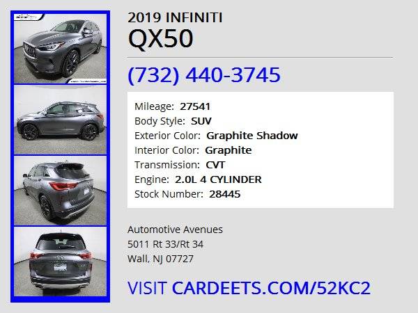 2019 INFINITI QX50, Graphite Shadow - - by dealer for sale in Wall, NJ – photo 22