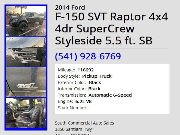 2014 Ford F-150 SVT Raptor 4x4 SuperCrew Styleside SB - cars &... for sale in Albany, OR – photo 13
