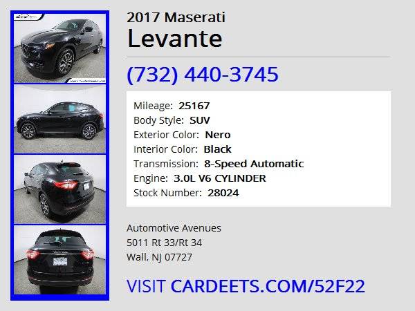 2017 Maserati Levante, Nero - - by dealer - vehicle for sale in Wall, NJ – photo 22