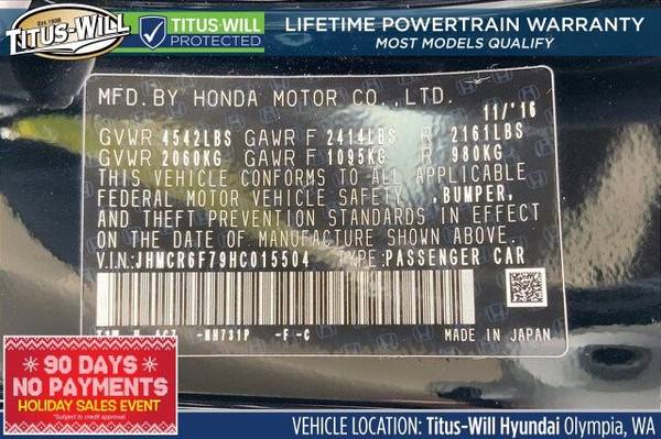 2017 Honda Accord Hybrid Electric Touring Sedan - cars & trucks - by... for sale in Olympia, WA – photo 21