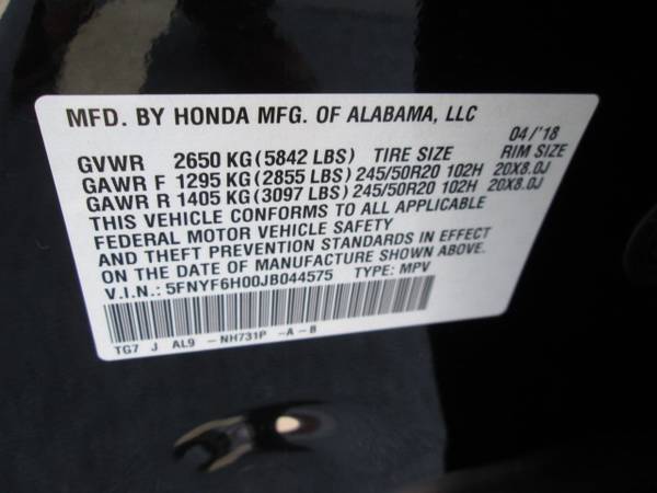 2018 Honda Pilot Elite suv Black for sale in Fayetteville, OK – photo 16