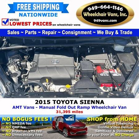 2015 Toyota Sienna L Wheelchair Van AMT Vans - Manual Fold Out Ramp for sale in LAGUNA HILLS, NV – photo 11