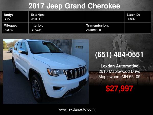 2017 Jeep Grand Cherokee LIMITED NAVIGATION MOONROOF with - cars &... for sale in Maplewood, MN