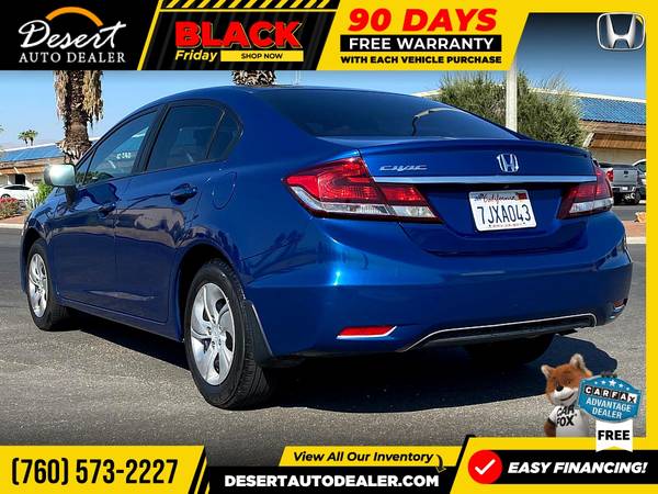2014 Honda Civic LOW MILES LX Sedan without the headache - cars &... for sale in Palm Desert , CA – photo 4