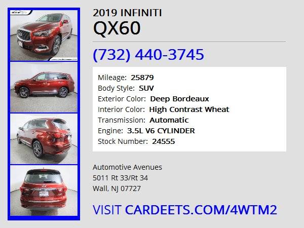 2019 INFINITI QX60, Deep Bordeaux - cars & trucks - by dealer -... for sale in Wall, NJ – photo 22