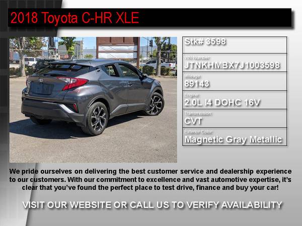 _3598- 2018 Toyota C-HR XLE Hundred of Vehicles to Choose! 18 chr... for sale in Van Nuys, CA – photo 2