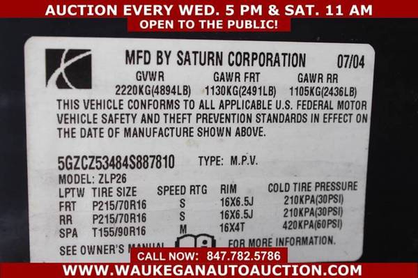 2004 *SATURN* *VUE* SUV 3.5L V6 ALLOY GOOD TIRES CD 887810 for sale in WAUKEGAN, IL – photo 10