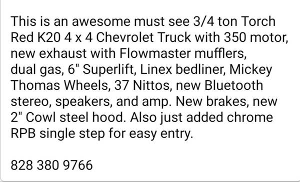 Merry Christmas! 1986 Freshly Restored Chevrolet Truck - cars &... for sale in Canton, NC – photo 4
