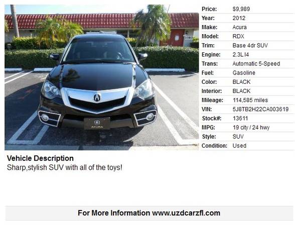 2012 Acura RDX - cars & trucks - by dealer - vehicle automotive sale for sale in Pompano Beach, FL – photo 2